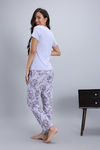 Zivame Floral Hush Knit Cotton Pyjama Set - Heirloom Lilac — thumbnail 3